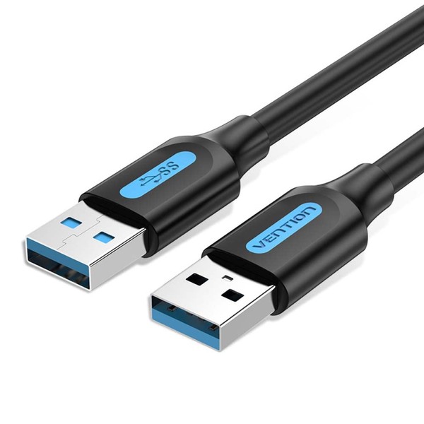 VENTION USB 3.0 Male to Male Cable, PVC Extension, 5Gbps, High Speed Data Transfer, Durable, Compatible with Laptop, Desktop, Car and Various Devices, USB Type a Cable (2m / CONBH)