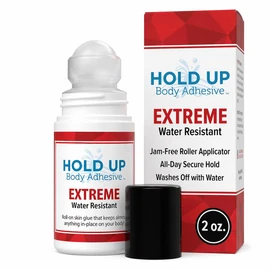 Hold Up Body Adhesive Extreme – Body Glue for Dancers, Roll-On Adhesive for Compression Stockings, Socks, Costumes, Clothing, Fashion & Dancewear – 2 oz. Bottle