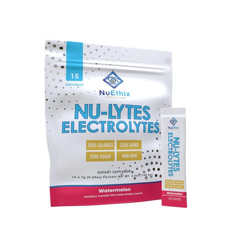 NuEthix Formulations NU-LYTES Electrolytes Hydration Packets, Zero Calories, Zero Sugar,