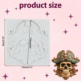 TAOXIBEI Pirate Polymer Clay Mold Pirate Skull Silicone Molds
