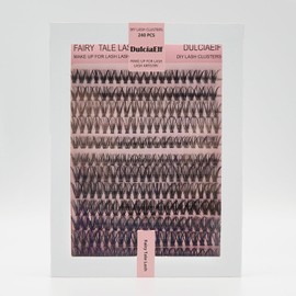 DulciaElf DIY Lash Extension Cluster Lashes 240Pcs 30D 40D 50D 12-14mm C Curl Individual Thick Eyelash Extension DIY Eyelash Extensions at Home Natural False Eyelash Cosmetic Tool -Fairy Tale Lash