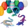 3D Printed Dragon Easter Egg,Articulated Crystal Dragon Fidget Toy,Perfect Basket
