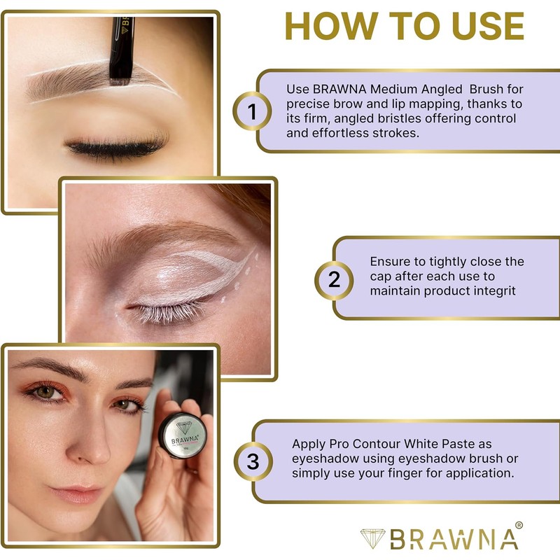 BRAWNA Pasta Blanca para Mapeo de Cejas y Labios 10g