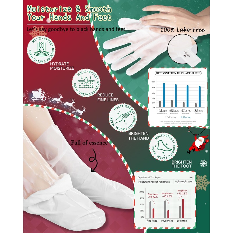 Hand & Foot Mask Set-6 Pairs Niacinamide Moisturizing Hand Foot