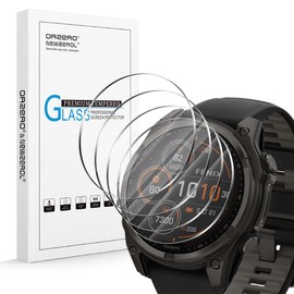 Orzero (4 Pack) Watch Screen Protector Compatible for GRMN Fenix 8 Solar 47mm/GRMN Fenix E 47mm, Tempered Glass 9 Hardness HD Anti-Scratch Bubble Free
