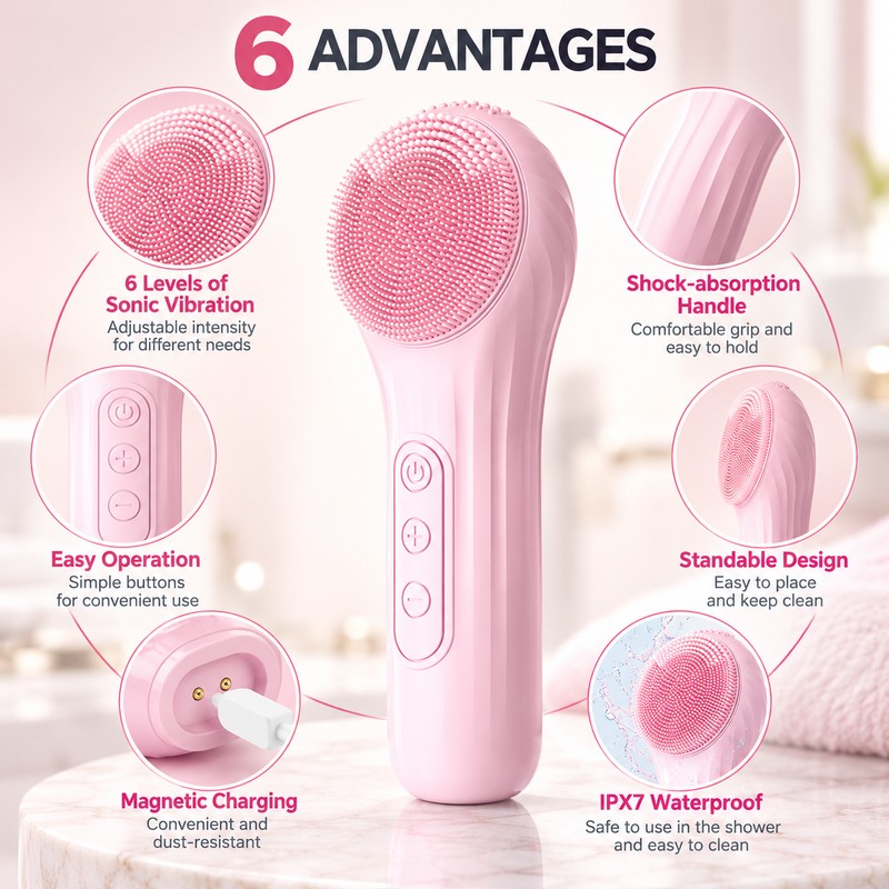 Sonic Facial Cleansing Brush for Daily Face Washing – Rechargeable