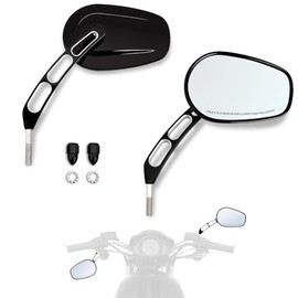 Motorcycle Mirrors Left & Right Mounted Rear View Mirrors for Harley CVO Dyna Electra Glide Road Glide Road King Softail Street Glide Sportster 1200 883 Black