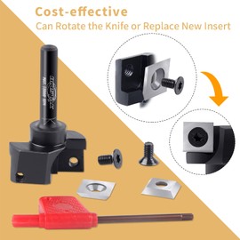 BINSTAK Broca de enrutador de superficie de alerón CNC, vástago de 1/4 pulgadas de diámetro de corte de 1-1/4 pulgadas, brocas de fresado de carburo