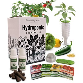 Hydroponic Indoor Pepper Growing Kit – Indoor Pepper Variety Pack Featuring Green Bell, Anaheim, Jalapeno, Cayenne, Habanero, Ancho, Serrano, and Hungarian Hot Wax Peppers.