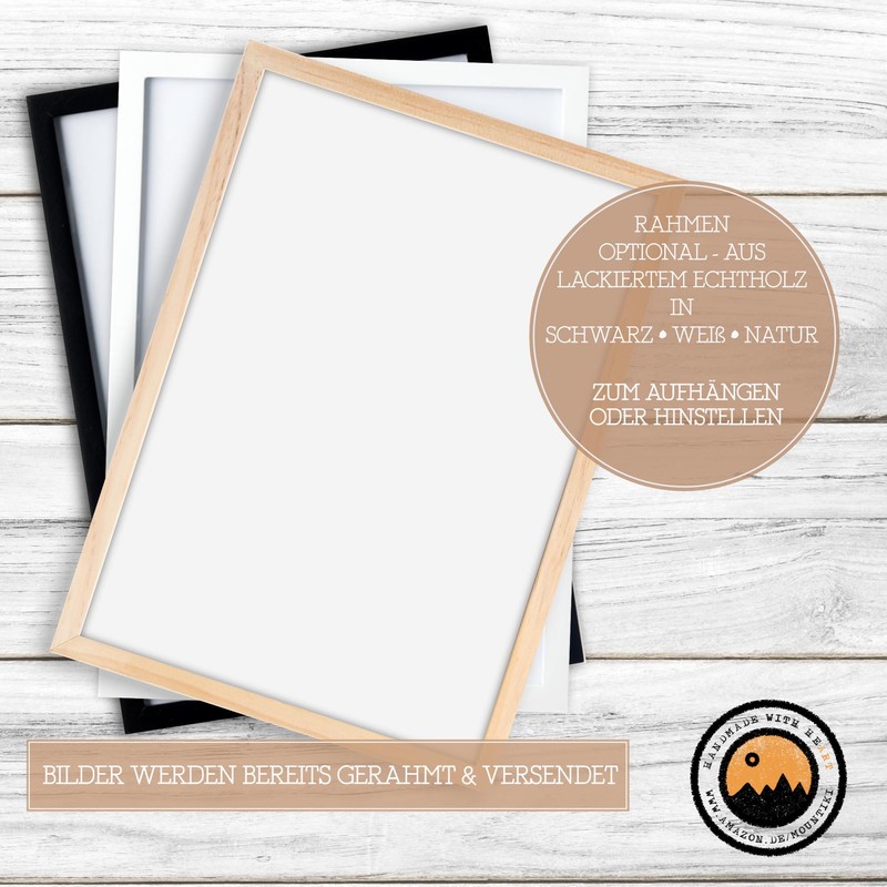 Mountiki® Wo alles begann personalisierte Landkarte Geschenk Bild | Personalisiert