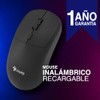 Mouse Inalambrico Negro Recagable 1600 dpi Stylos Tech