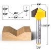 Yonico V Groove Router Bit Large 3 Bit Set 1/4-Inch