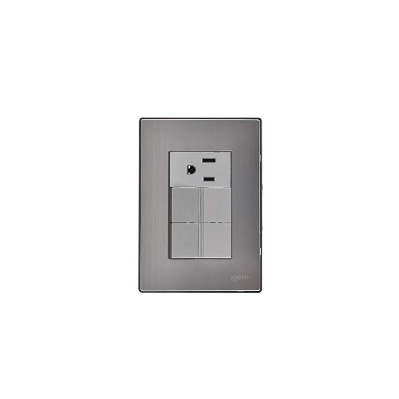 iGoto INOX1009 con 2 apagadores sencillos y 1 contacto de