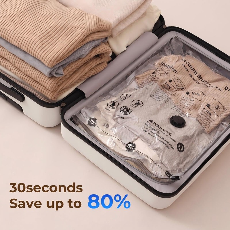 Vacuum Storage Bags, 4pcs Durable Space-Saving Bags for Clothes and