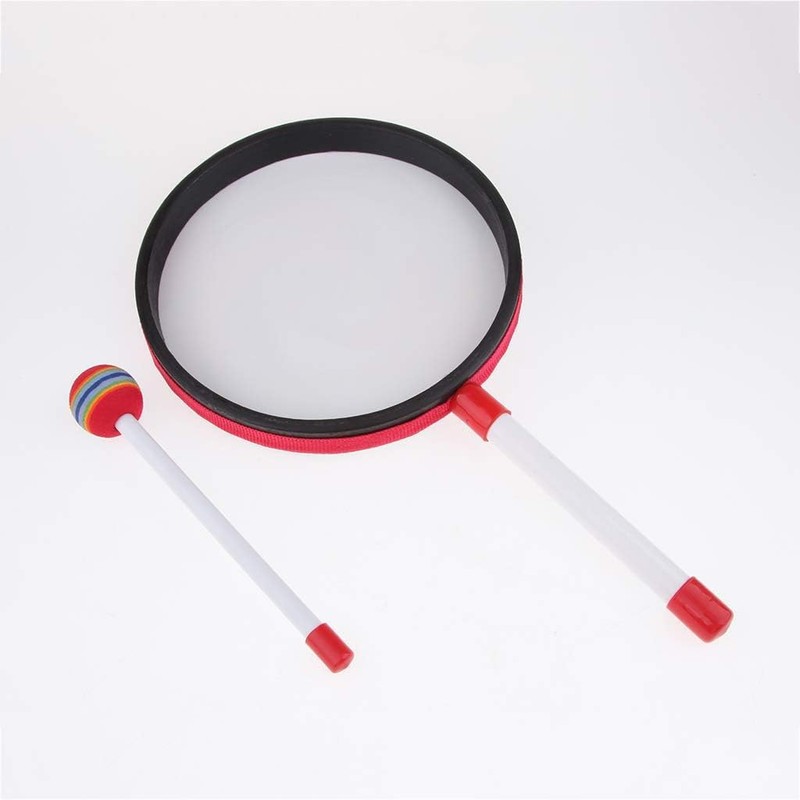 Lollipop Drum Kids Drum Hand Drum Musical Instrument Toy (10")