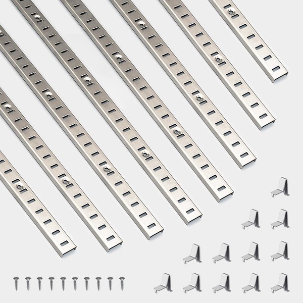 Adjustable Shelf Bracket 40 Inch 8 Pack Silver Shelf Pilaster