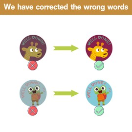 1000 PCS Incentive Animal Reward Stickers in 16 Designs - Teacher Supplies for Classroom & Potty Training