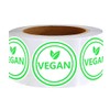 Vegan Food Rotation Labels,1.5 Inch Round Circle Dot Vegan Stickers(500