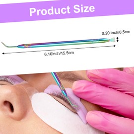 Qianyu 2 Pcs Eyelash Lift Perm Tool Dual-End Lash Separator Comb Stainless Steel Metal Lash Tint Rods Kit with Pointed Tips Eyelash Eyebrow Perming Tinting Brush Curling Extensions Supplies