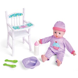 Kidoozie Mealtime Baby Playset - Interactive Doll Feeding Set with Soft Body Doll, High Chair, and Feeding Accessories