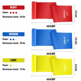 HAIBEI Resistance Bands Set 3 Packs Elastic Exercise Bands for Physical Therapy Tension Band Recovery Band Workout Stretch Bands for Strenght Training Pilates Yoga Arms Upper Body and Shoulders 5.9 FT