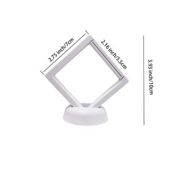 10PCS Coin Display case, 3D Floating Display Box That can Display Jewelry, Accessories, Rings and Bracelets (White)