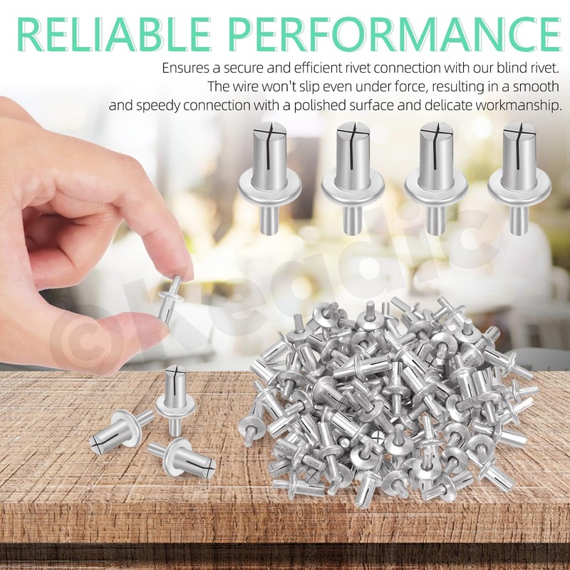 Keadic 100Pcs M5 x 9mm Aluminum Core Rivets with Round