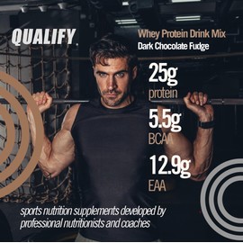 Dark Chocolate Whey Protein Powder. Post Workout Recovery Drink, Gluten & Sugar Free, Highly Kosher, 25g Protein. Essential Amino Acids - 5.5g BCAA, 2.7g Leucine, 1.4g Isoleucine, 1.4g Valine 26.4oz