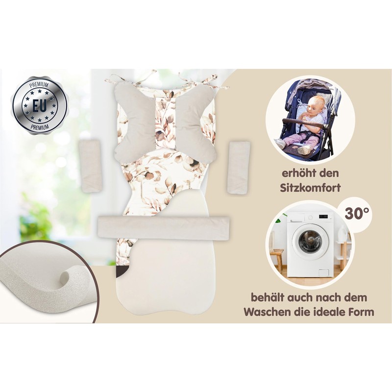 Seat Cover Pram Insert - Buggy Cushion Seat Insert for