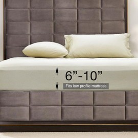 Made in USA- Low Profile Fitted Sheet Only (6-10 Inches) Pure Cotton 608 Thread Count, King Size Bottom Bed Sheet, Solid White