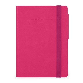 Legami - My Notebook, 6 mm Lined Notebook, Raspberry, Small, FSC Certified Paper, 192 Pages, Soft Cover, Elastic Closure, 9.5 x 13.5 cm