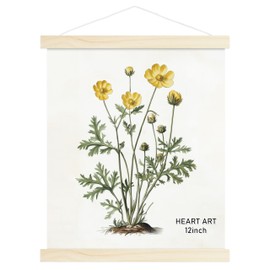 HEART ART Magnetic Poster Hanger Frame,12x16,12x18,12x24 Poster Frame Wood Wooden Magnet Hanging Kit for Walls Map Canvas Artwork (Nature Wood,8”)