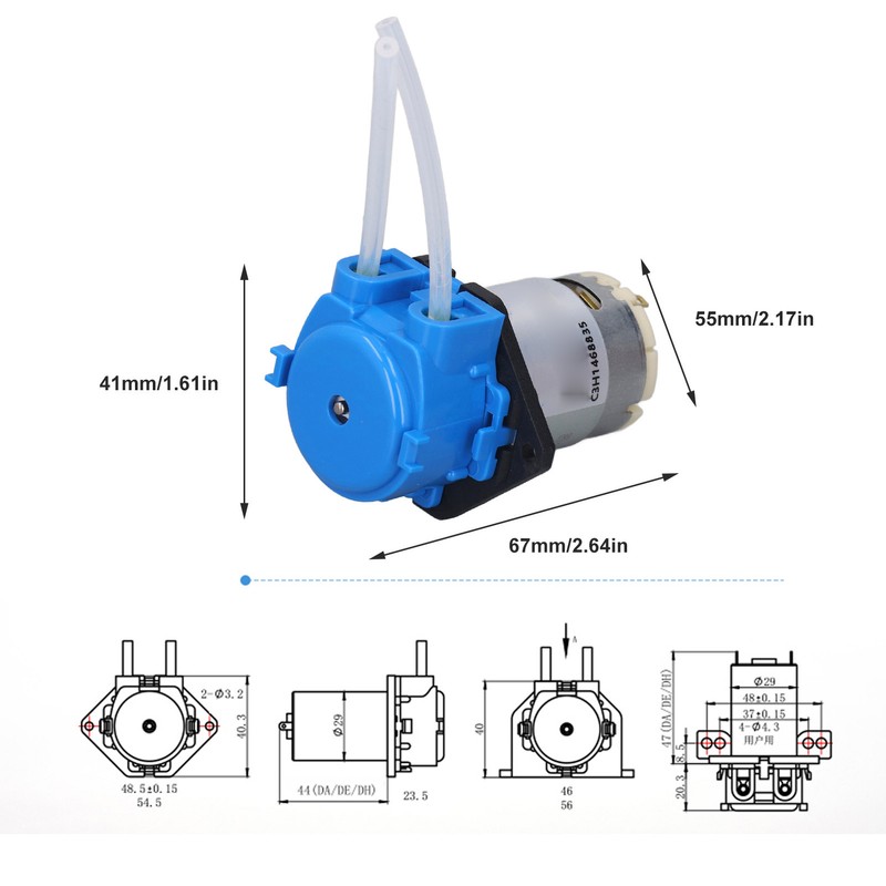 Mini Peristaltic Pump Small Liquid Dosing Pump for Aquarium Laboratory