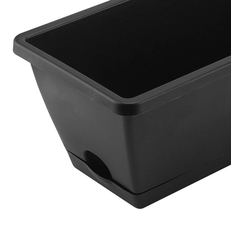 LEXININ 6 Pack 17 Inch Black Plastic Rectangular Window Planter