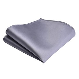 Branduce Dark Grey Pocket Square for Men Plain Silk Blend Boy Handkerchief for Wedding Party（PS01-21