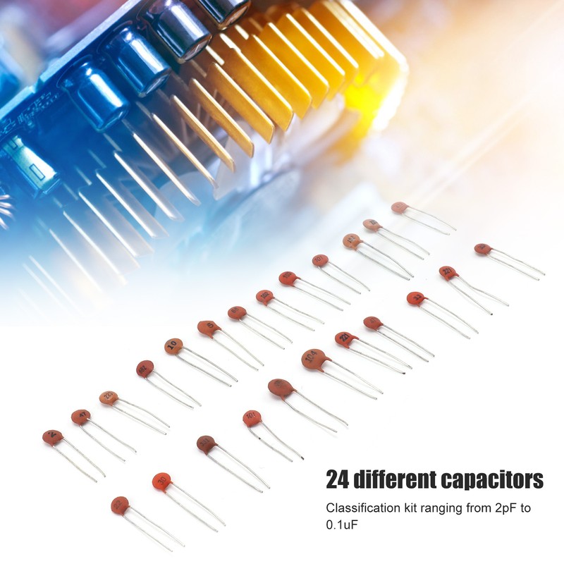 960Pcs Ceramic Capacitor In Line DIY Electronic Components 2PF-0.1UF 24