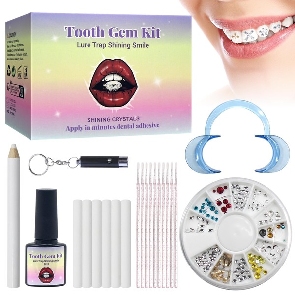 HASAIKA® Tooth Gemstone Jewellery Set, Tooth Crystals Gemstones Kit for