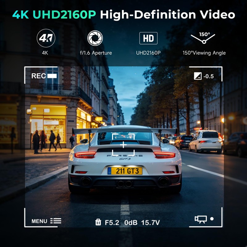 Inefala 4K Dash Cam for Ford F150 & F250 2021-2025