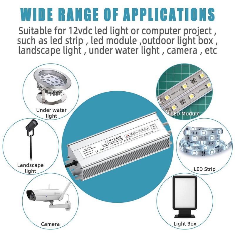 Brillsplend LED Driver 150W 90V-260V AC to 12V DC Low