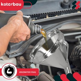 KOTARBAU® Galvanised Steel Funnel for Oil Petrol Diameter 23 cm Oblique Funnel Filling Funnel Large Galvanised Metal Funnel with Sieve Filter Funnel Strainer Funnel Kitchen