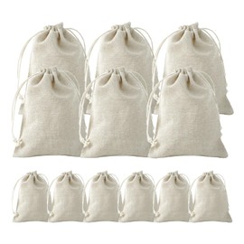 Pack of 12 Bags for Filling Jute Bags Jute Bags Fabric Bag Small Jute Bag for Filling 15 x 20 / 13 x 18 cm Fabric Bag with Drawstring Gifts for Children's Day Father's Day