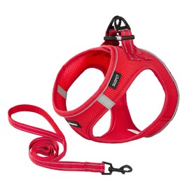 Red Dog Harness No Pull, Dog Harness for Walking, Running, Double D-Rings, Reflective, No Pull Harness,Reflective Piping,All Weather Mesh Fabric-Red XS