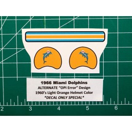 1966 OPI Error Miami Dolphins "A" Football Gumball Helmets *DIECUT DECAL ONLY*