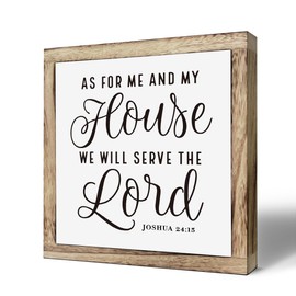 Scripture Sign, As for Me and My House We will Serve the Lord Sign, Wooden Plaques Box Signs, Christian Farmhouse Table Decor, Home Decor Accent, Front Door Decor, Housewarming Decor