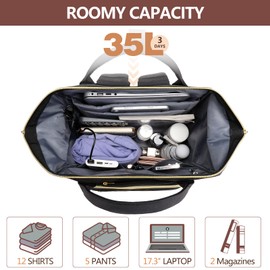 Focdod Women Laptop Backpack Teacher Bags: 17.3 Inch Nurse Computer Backpack with USB Port Work Bag Stylish Travel Daypack Bookbag Waterproof for Business Woman Gifts BLACK