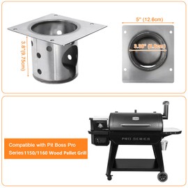 Hisencn Fire Burn Pot Replacement Parts for Pit Boss Pro 1150/1160 Pellet Grill, Firepot for Pit Boss PB1150PS2, PB1600PS1, PB1150PS3 Pellet Grill, FirePot for Pit Boss Accessories with Screws