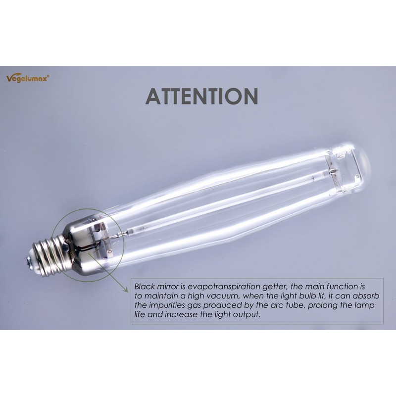 Vegelumax 1000Watt Hydroponic High Pressure Sodium HPS Grow Light Bulb