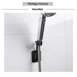 Shower Head Holders, No Drilling, 360° Adjustable, Shower Head Holder, Bathroom Accessories (Black)