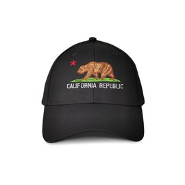 Hepandy California Cali Bear Flag Embroidered Baseball Caps for Women Men Girl, Adjustable Cotton Black Dad Hat Snapback Trucker Hat