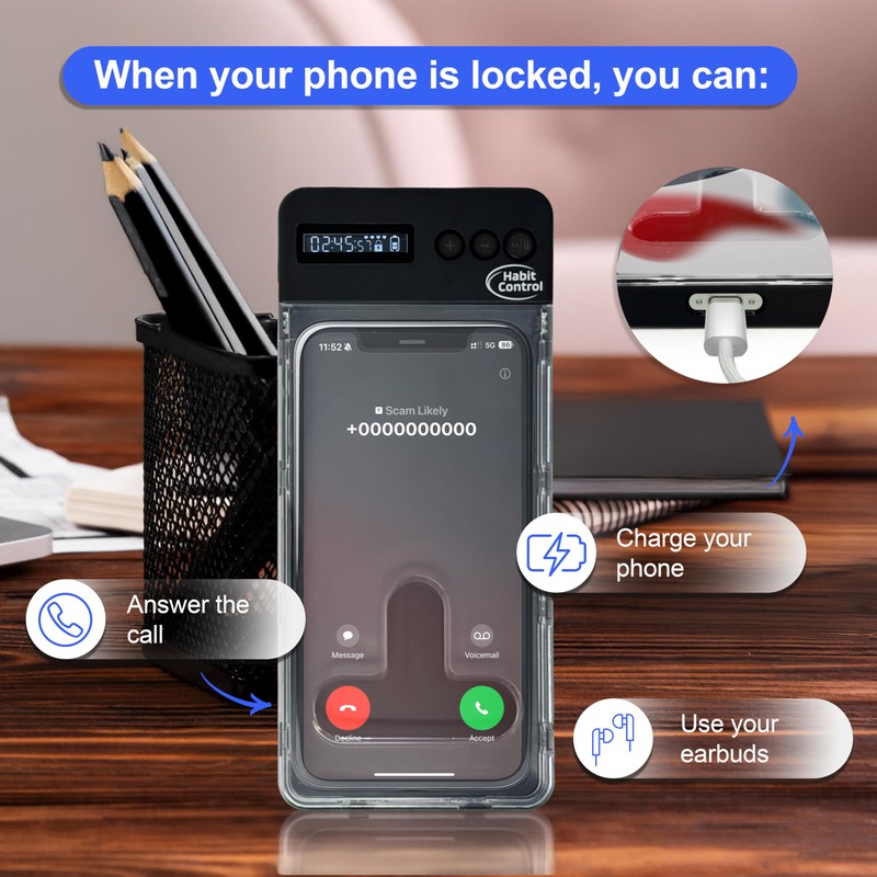 Habit Control Lockbox with Timer - Phone Safe Box with